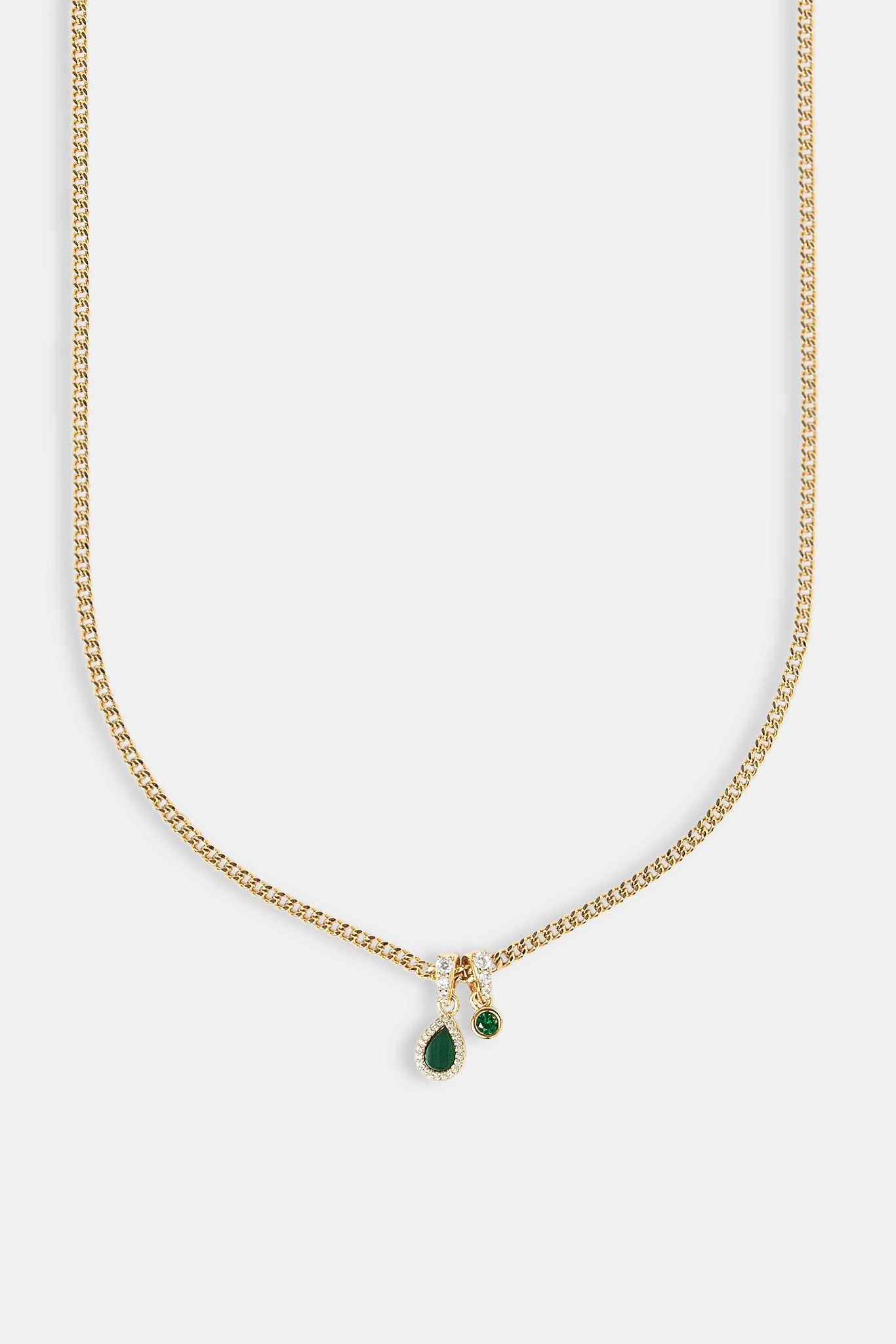 Grüne Malachit & Edelstein Birnenkette - 8mm